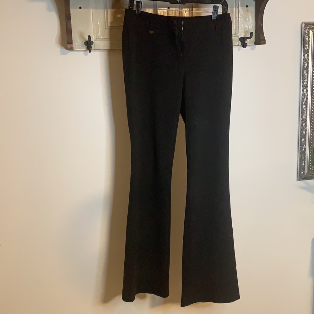New York & Company Stretch Black Flare Dress Pant Size 2 Tall